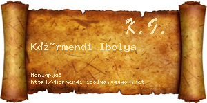 Körmendi Ibolya névjegykártya