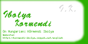 ibolya kormendi business card